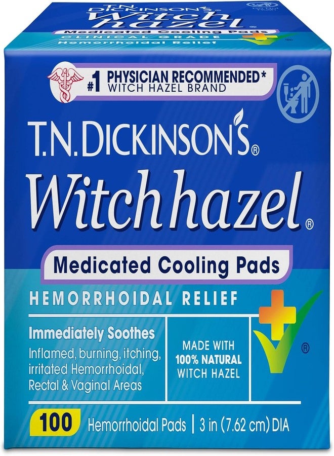 Dickinson's T.N. Dickinson's Hemorrhoidal Pads, Witch Hazel with Aloe, 100-Count Packages (Pack of 2) - Image 1